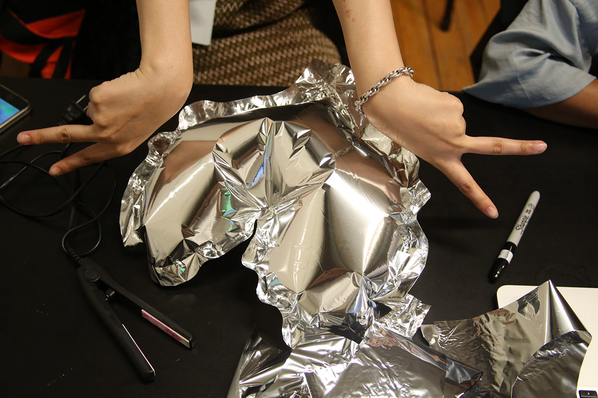 a heart made out of foil